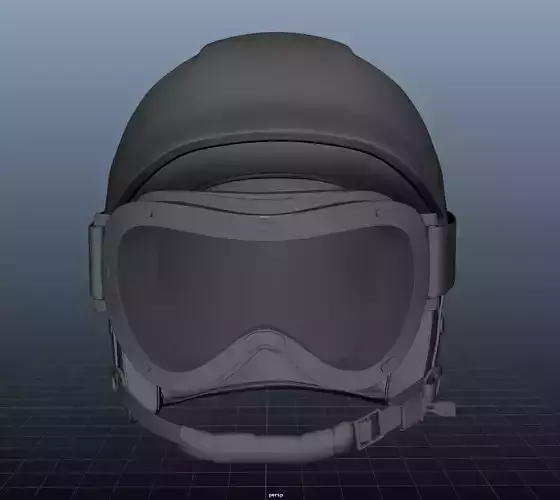 SKI Helmet with Googles 3D model