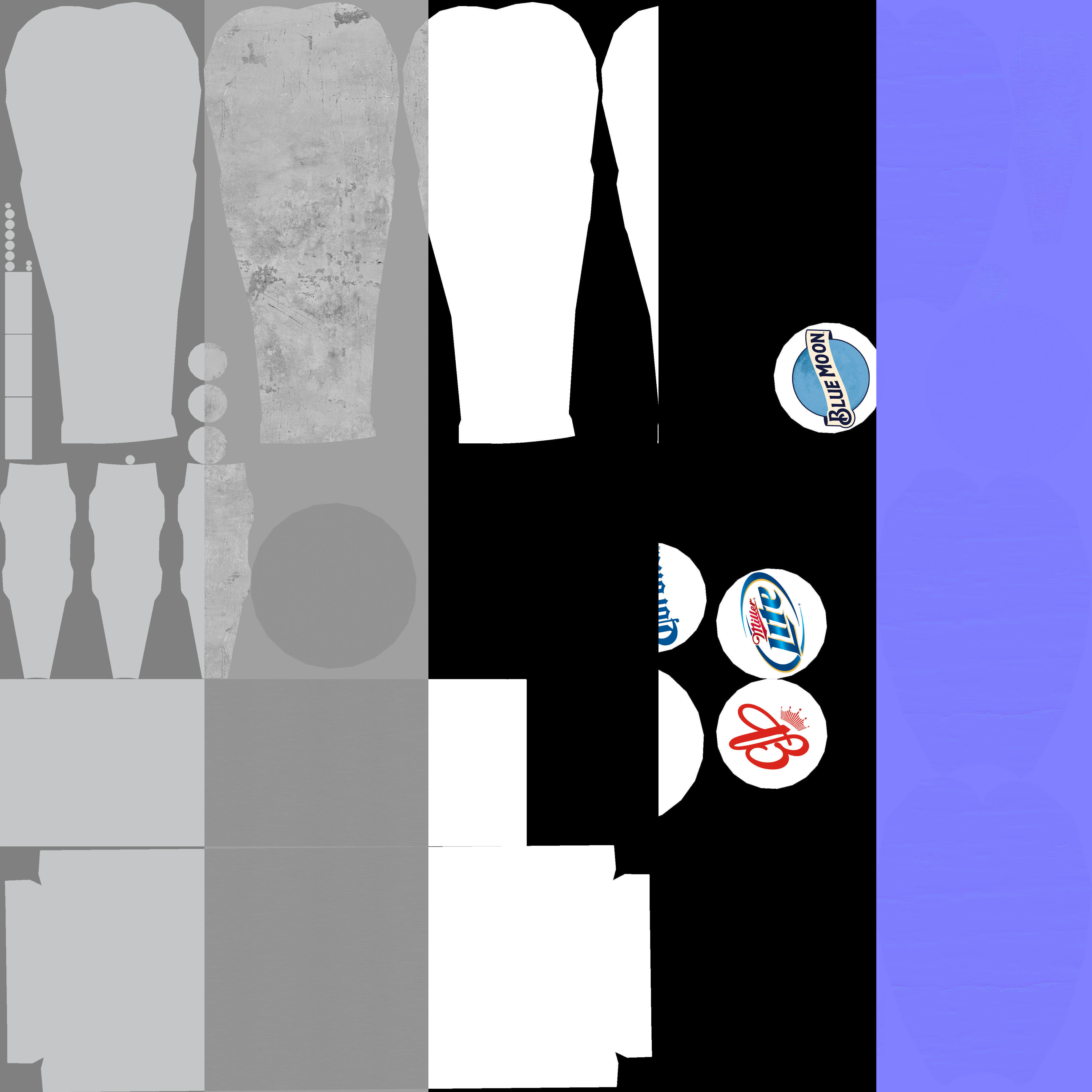 Beer Tap Glass Alcohol Liquor Low-poly 3D model_5