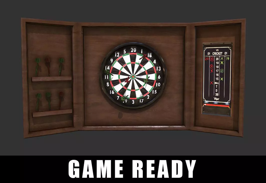Dart Board Low-poly 3D model