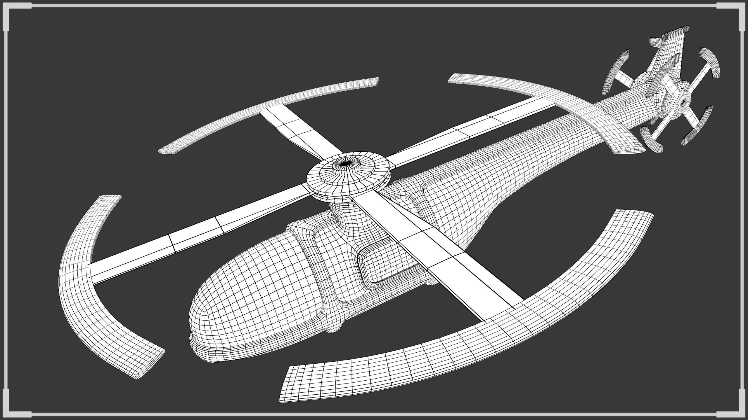 Neon Helicopter - Animated 3D model_3