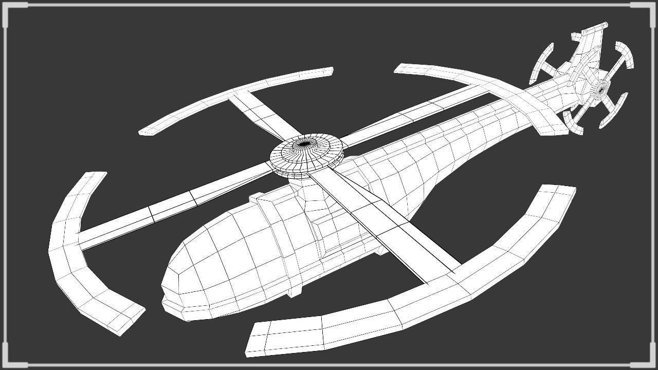 Neon Helicopter - Animated 3D model_9