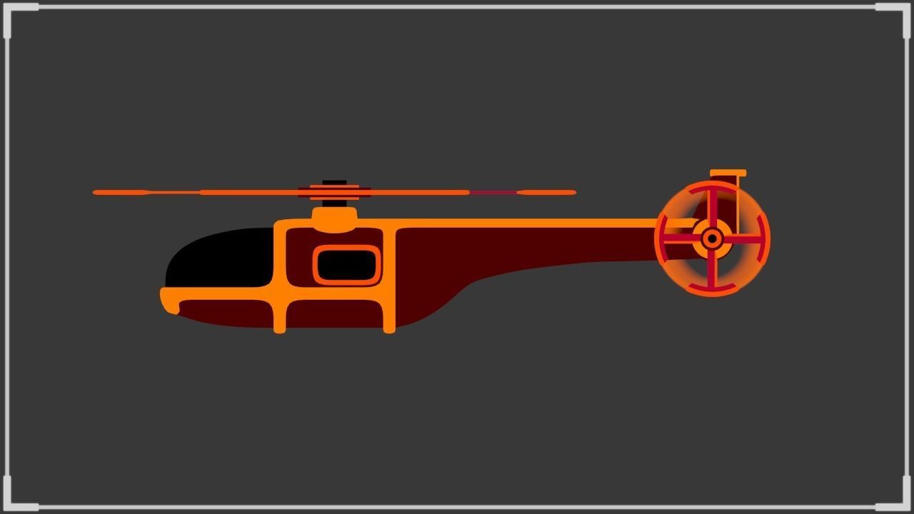 Neon Helicopter - Animated 3D model_6