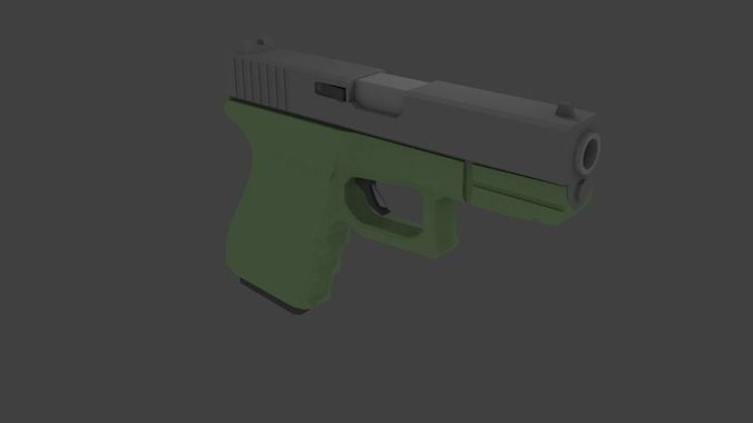 Lowpoly Glock 19 Low-poly 3D model