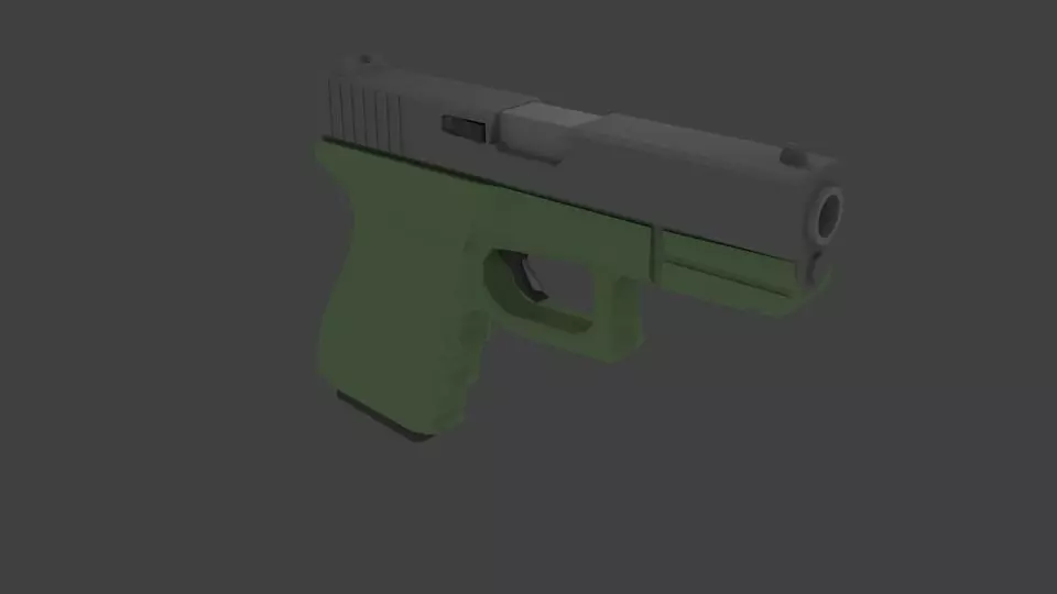 Lowpoly Glock 19 Low-poly 3D model_0