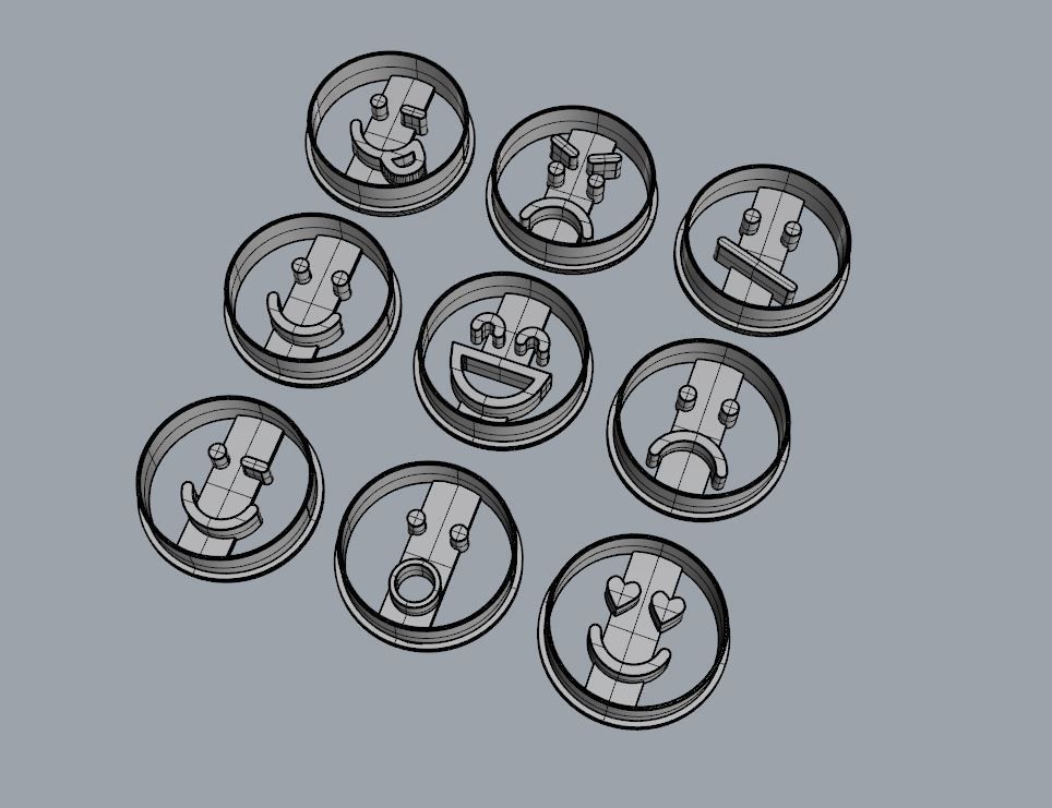 Emoticons Cookie Cutters Set 3D print model_3