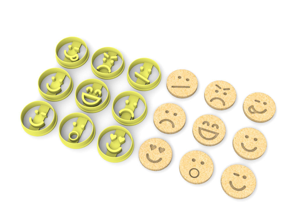 Emoticons Cookie Cutters Set 3D print model_2