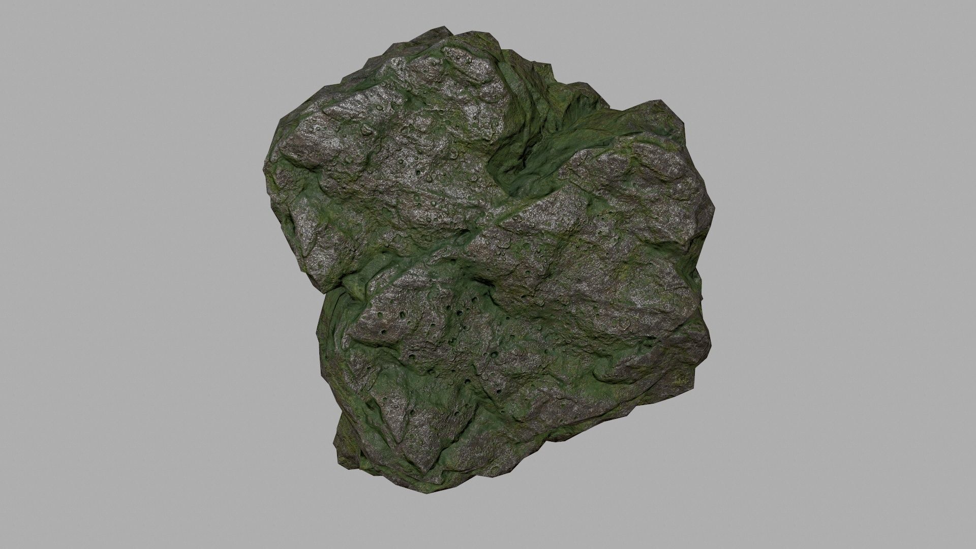 mossy rock set Low-poly 3D model_20