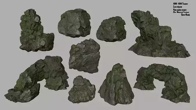 mossy rock set