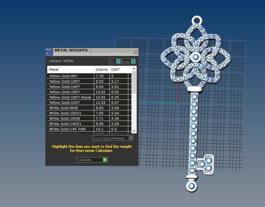 Pendant key 3d print model Diamonds necklace printable stl 3dm 3D print model_7