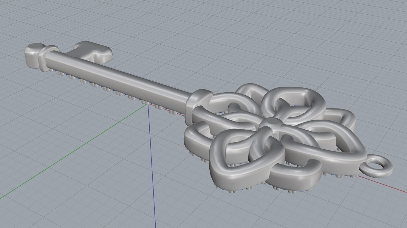 Pendant key 3d print model Diamonds necklace printable stl 3dm 3D print model_13