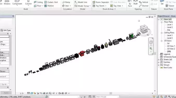29 Stove Gas Equipment Cooker models Revit 2015 3D model