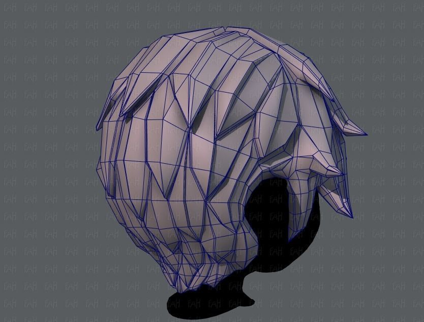 3D Hair style for boy V07 Low-poly 3D model_28