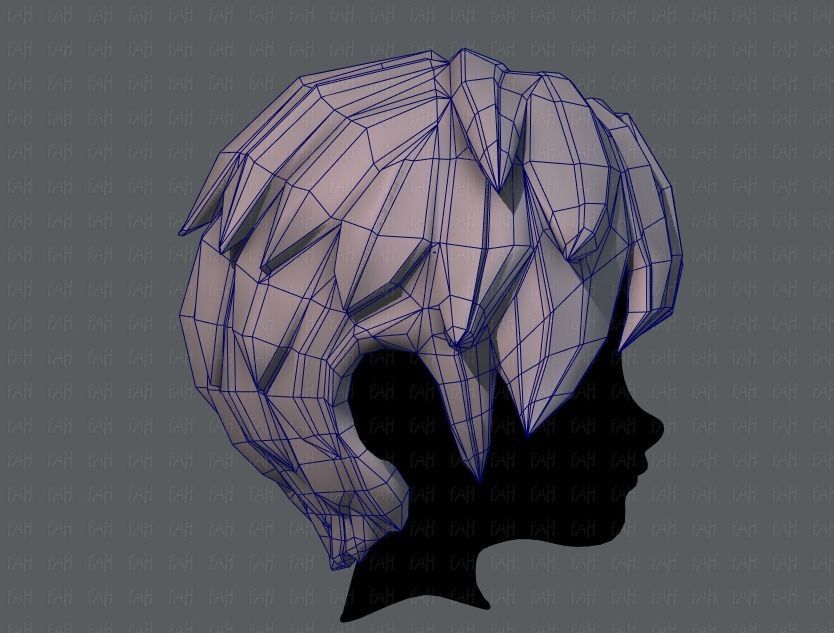 3D Hair style for boy V07 Low-poly 3D model_27