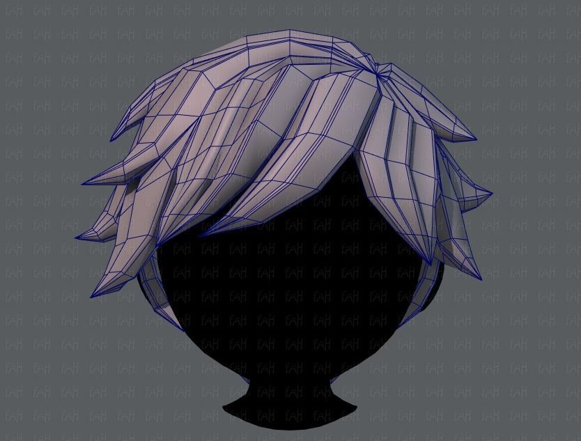 3D Hair style for boy V07 Low-poly 3D model_25