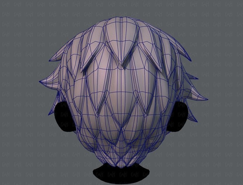 3D Hair style for boy V07 Low-poly 3D model_13