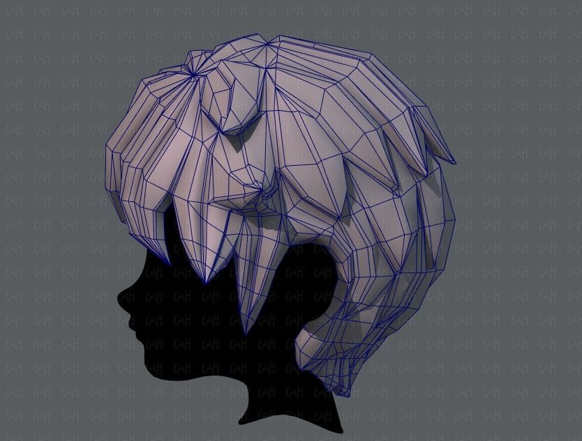 3D Hair style for boy V07 Low-poly 3D model_31