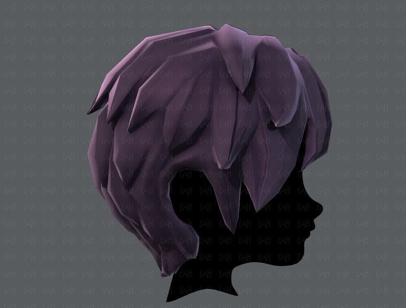 3D Hair style for boy V07 Low-poly 3D model_19