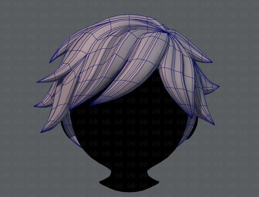 3D Hair style for boy V07 Low-poly 3D model_9