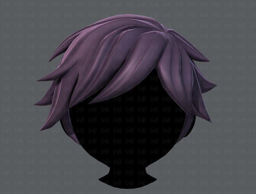 3D Hair style for boy V07 Low-poly 3D model_1