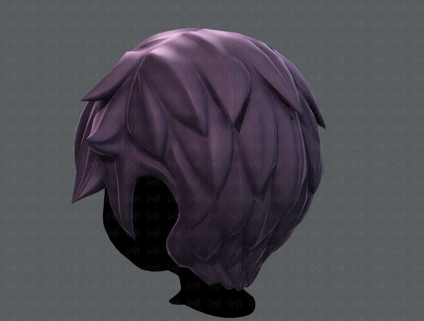3D Hair style for boy V07 Low-poly 3D model_6