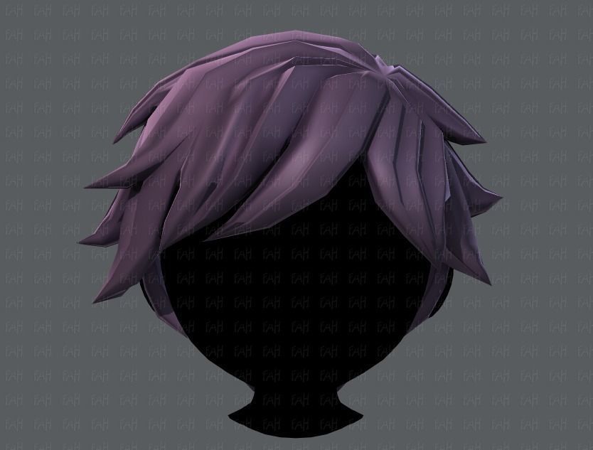 3D Hair style for boy V07 Low-poly 3D model_17