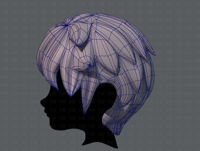 3D Hair style for boy V07 Low-poly 3D model_15