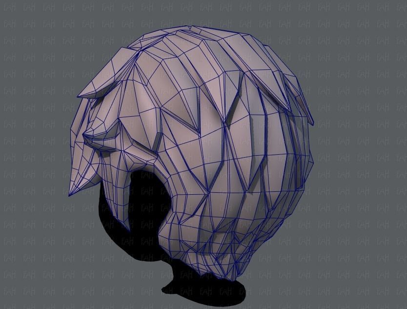 3D Hair style for boy V07 Low-poly 3D model_30