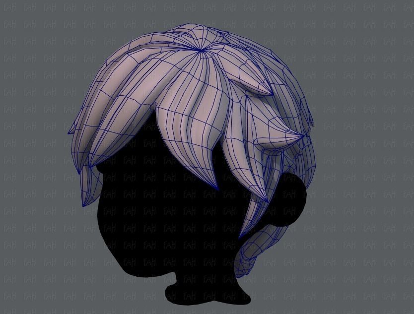 3D Hair style for boy V07 Low-poly 3D model_16