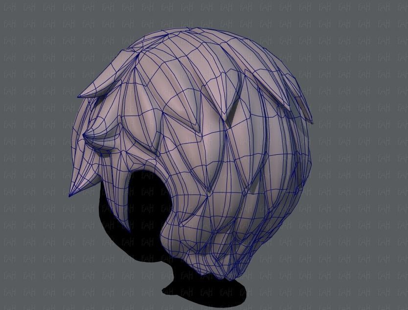 3D Hair style for boy V07 Low-poly 3D model_14