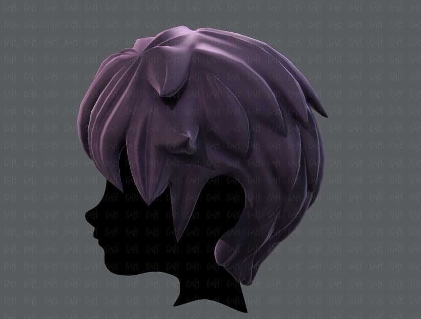 3D Hair style for boy V07 Low-poly 3D model_7