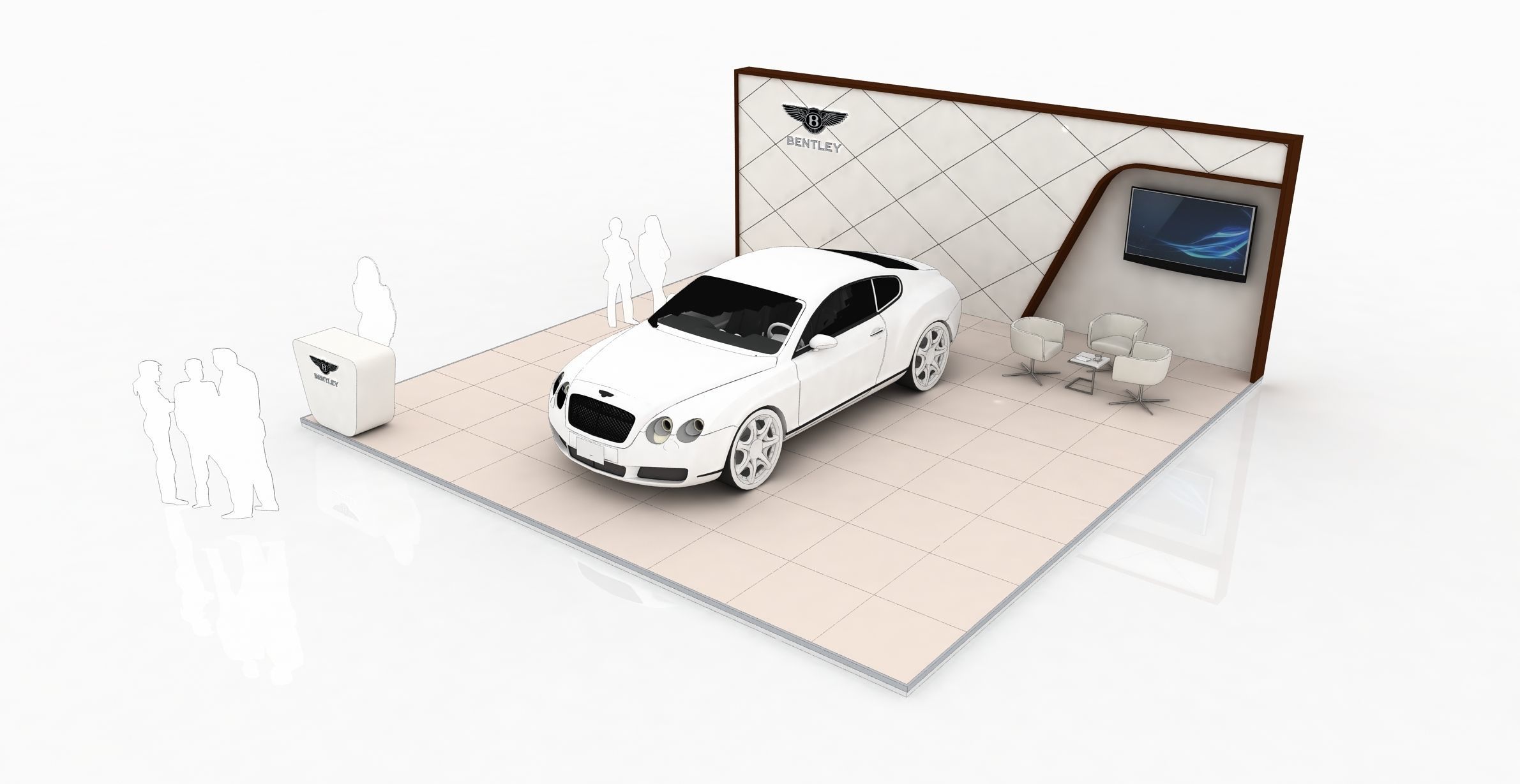 8x8 Meter exhibition stand 3D model_2