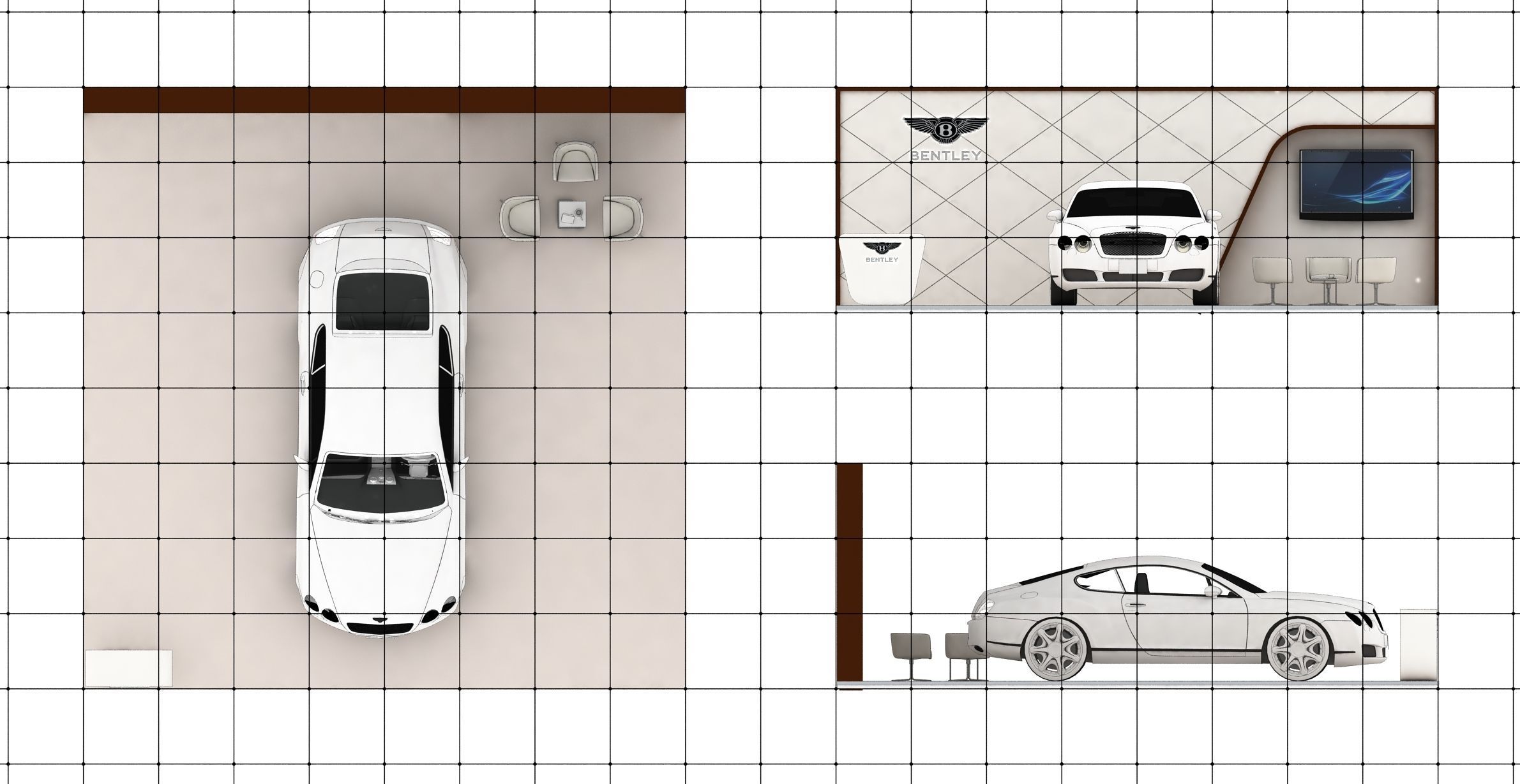 8x8 Meter exhibition stand 3D model_1