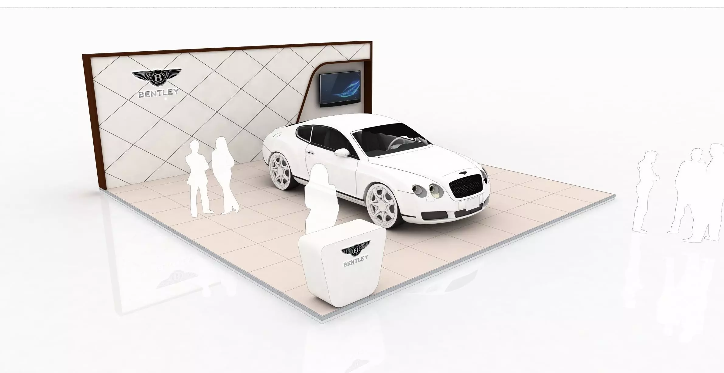 8x8 Meter exhibition stand 3D model_0