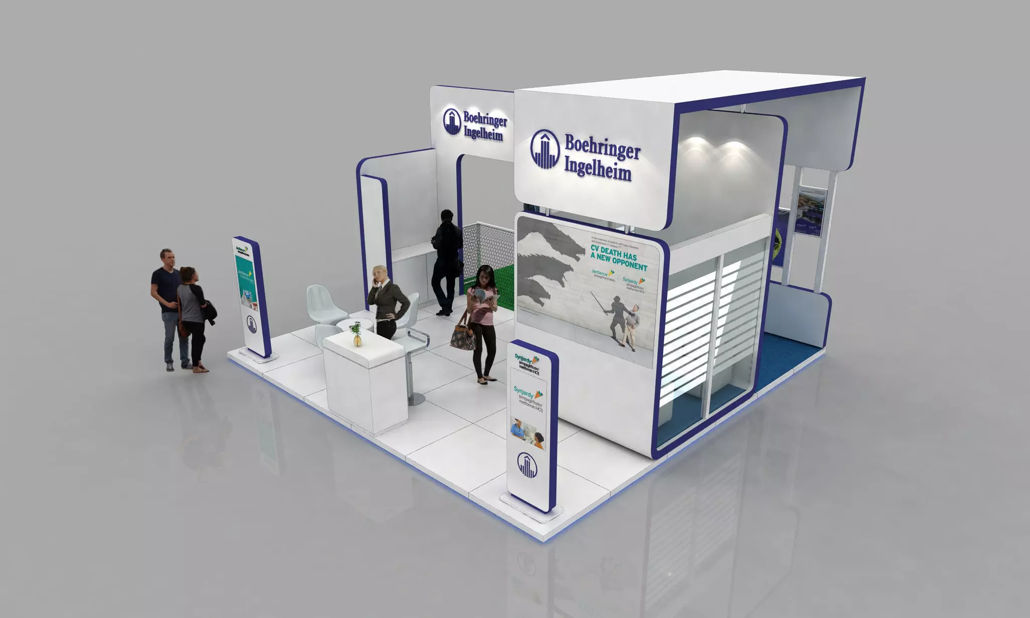 6x6 Meter exhibition stand 3D model_0