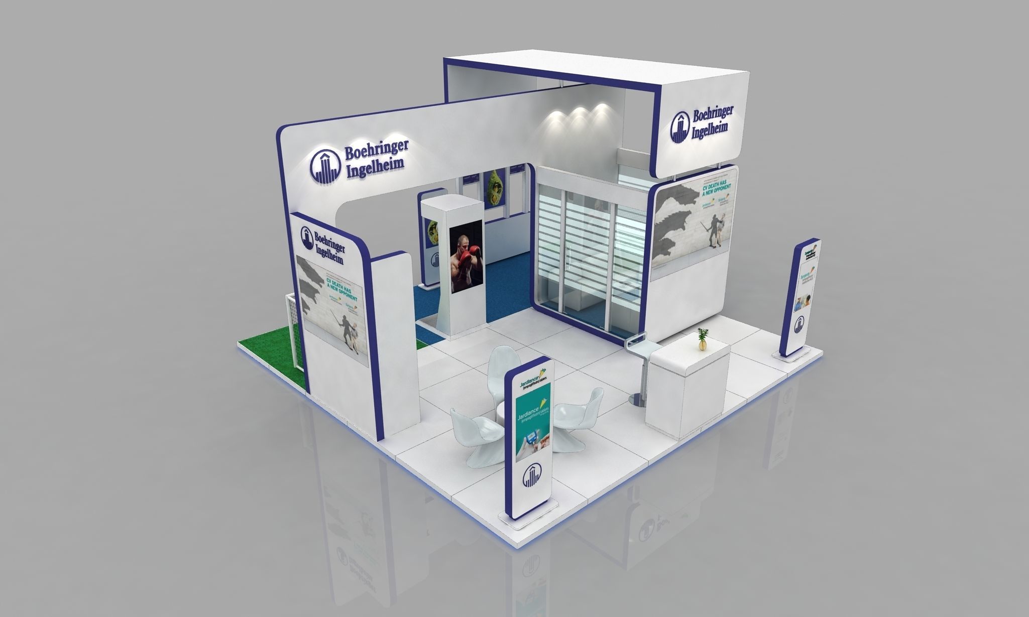 6x6 Meter exhibition stand 3D model_1