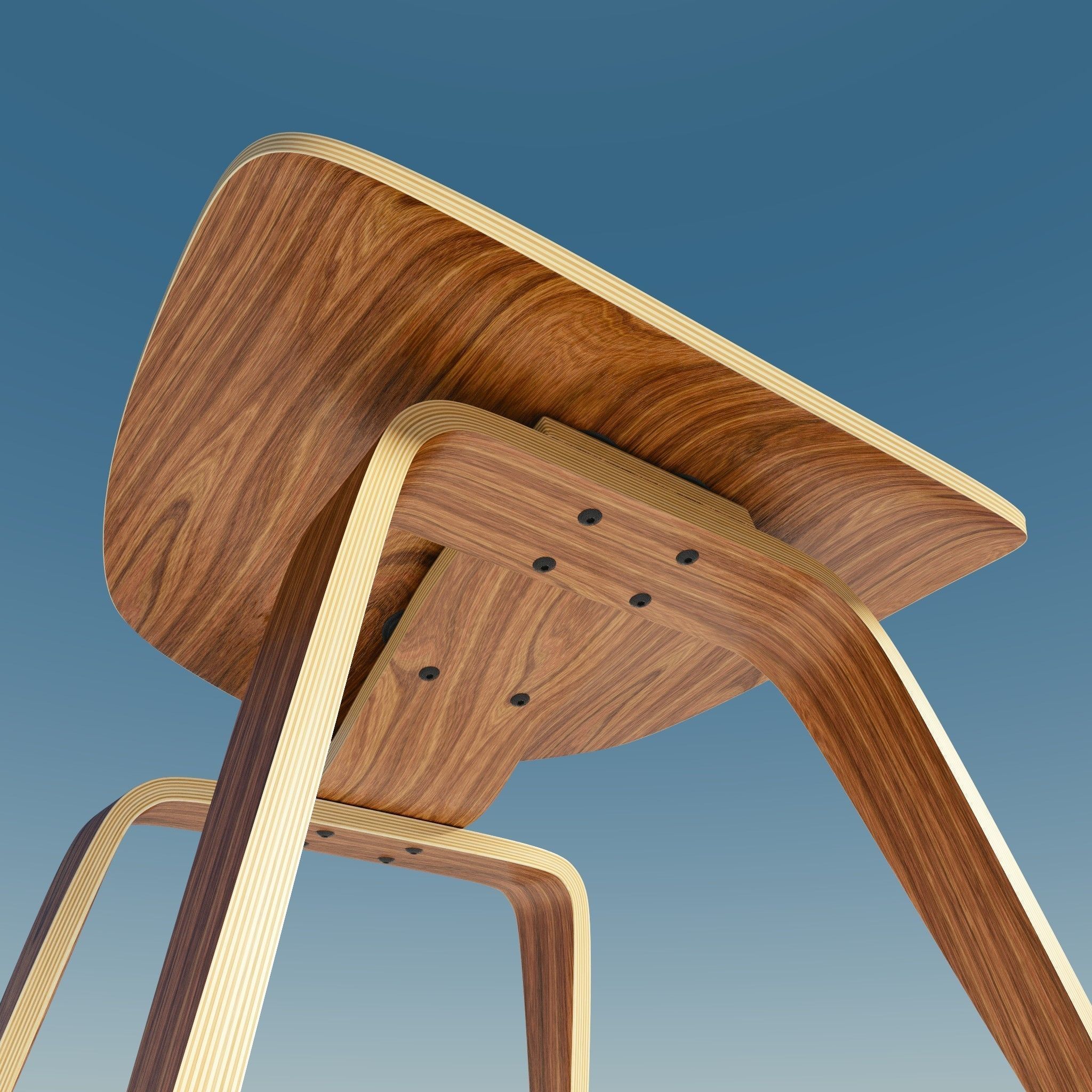 Eames Lounge Chair Wood LCW Low-poly 3D model_5