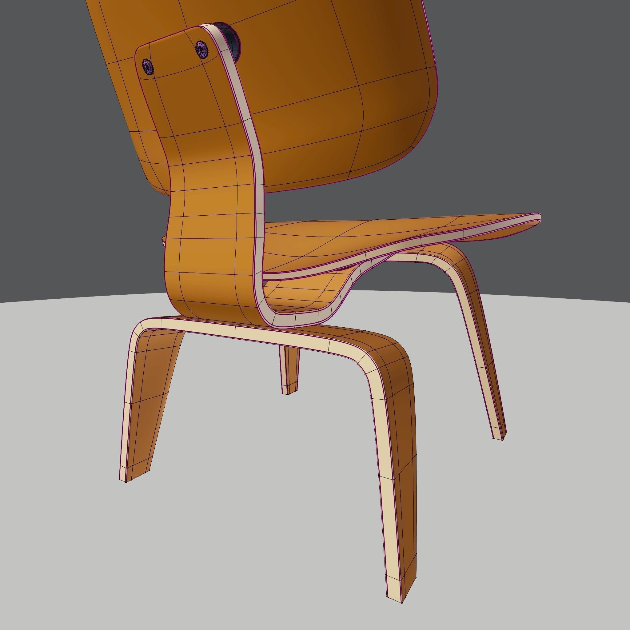 Eames Lounge Chair Wood LCW Low-poly 3D model_20