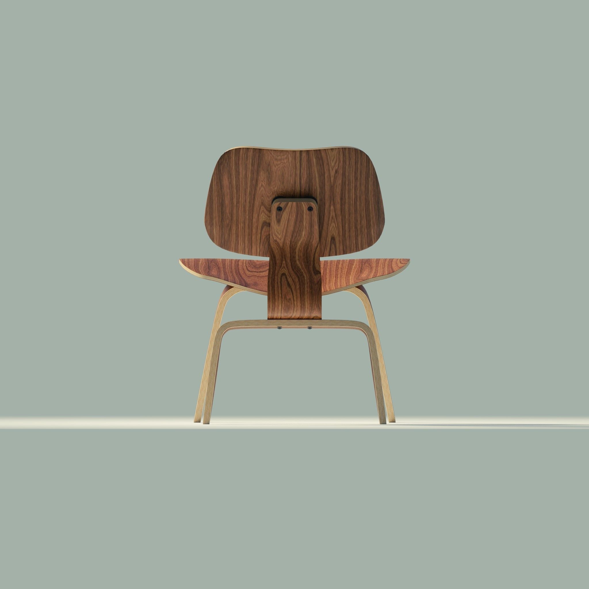Eames Lounge Chair Wood LCW Low-poly 3D model_2
