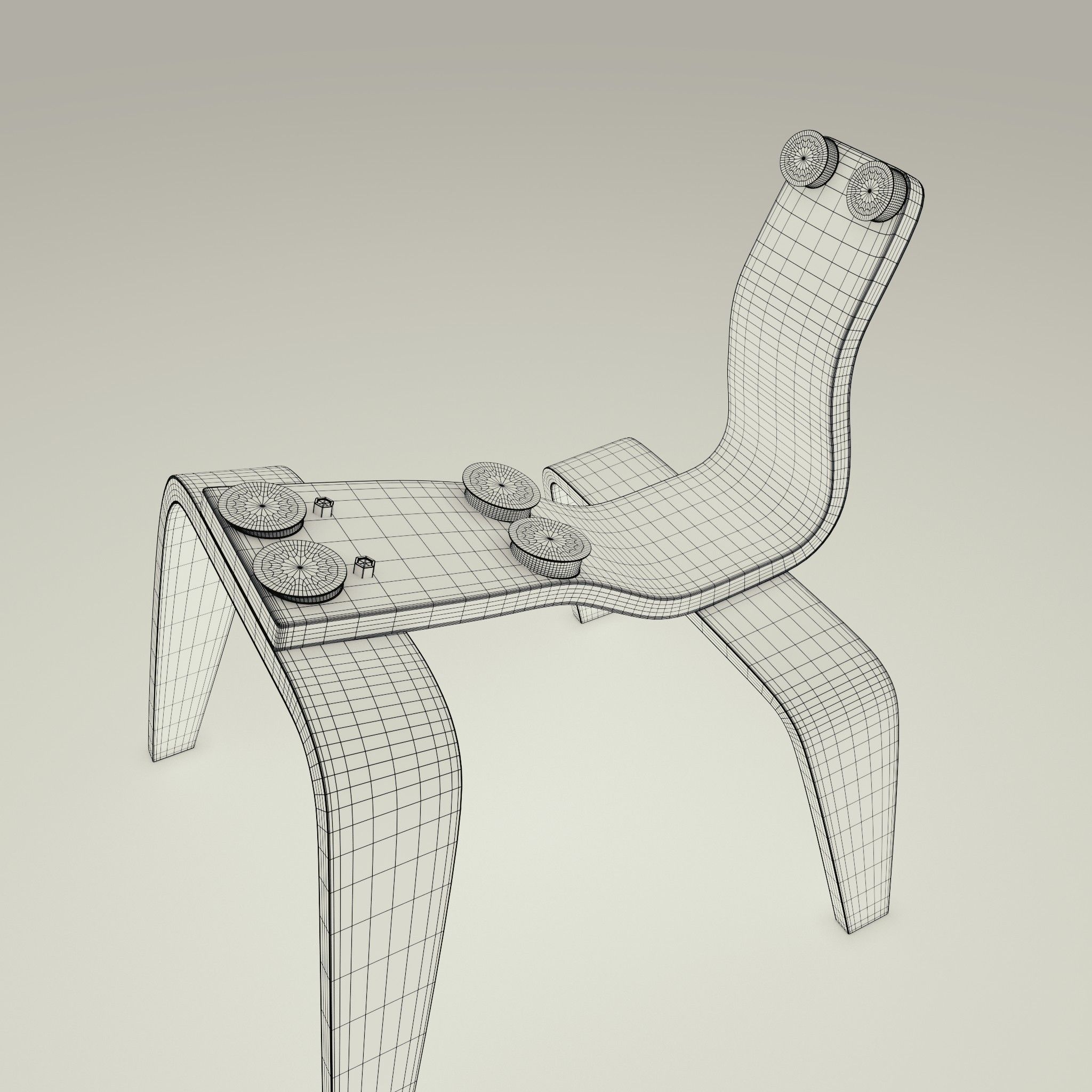 Eames Lounge Chair Wood LCW Low-poly 3D model_14