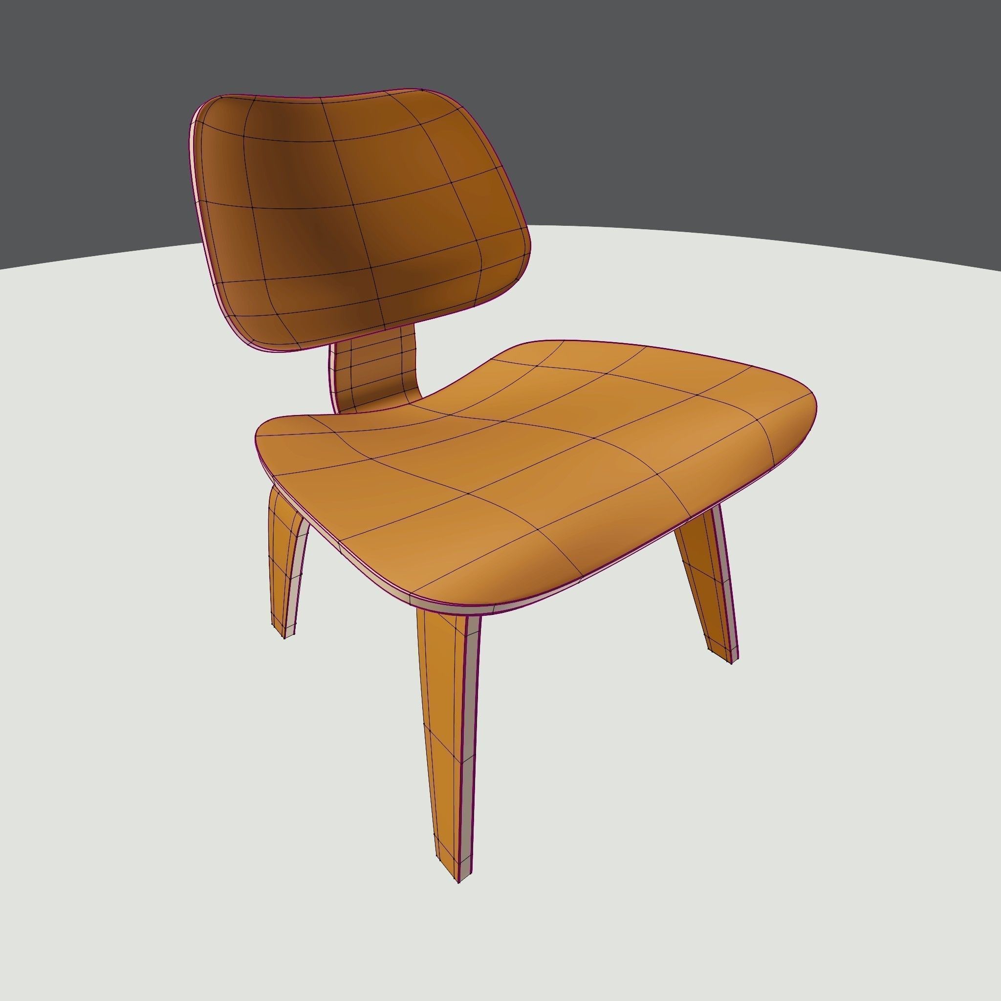 Eames Lounge Chair Wood LCW Low-poly 3D model_18