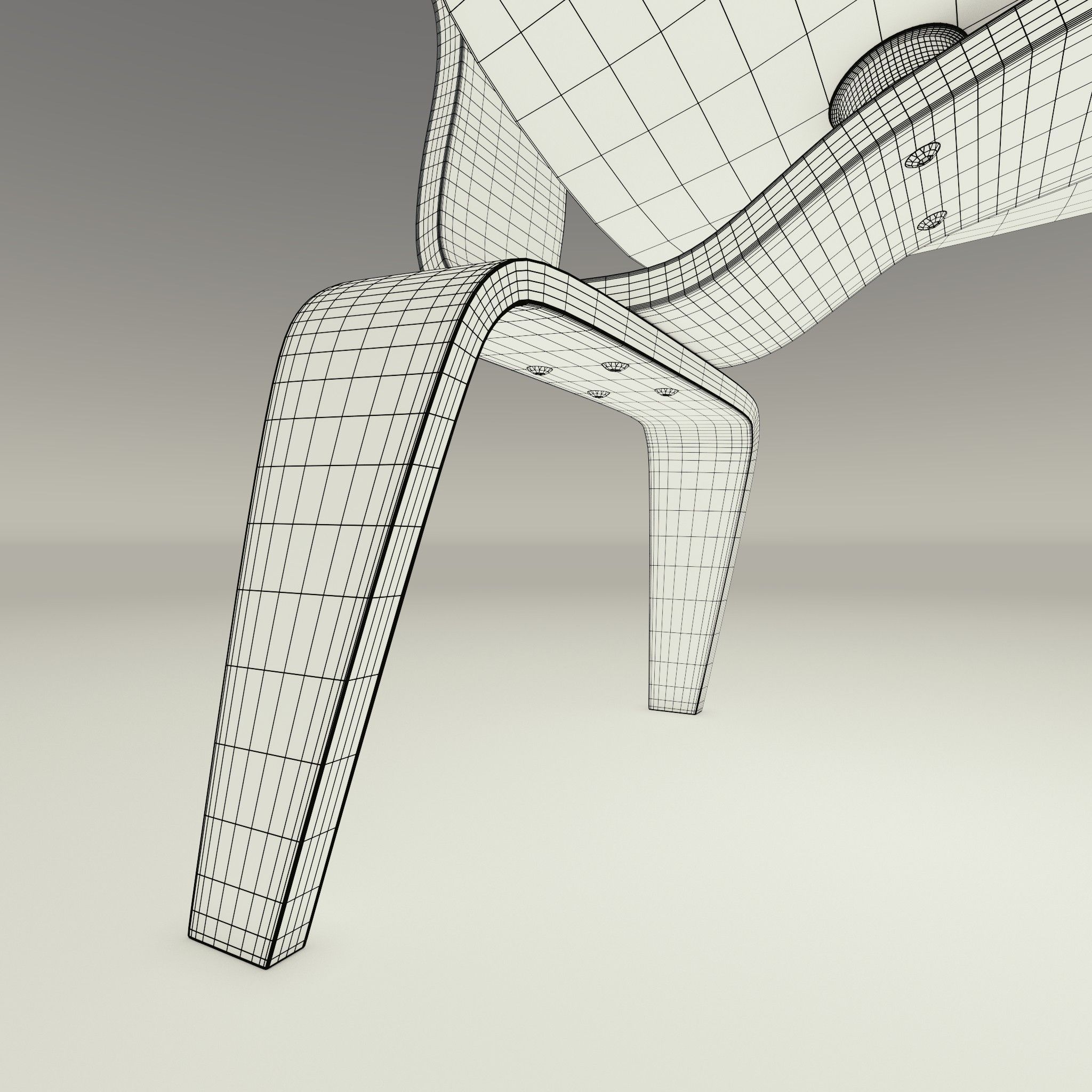 Eames Lounge Chair Wood LCW Low-poly 3D model_7