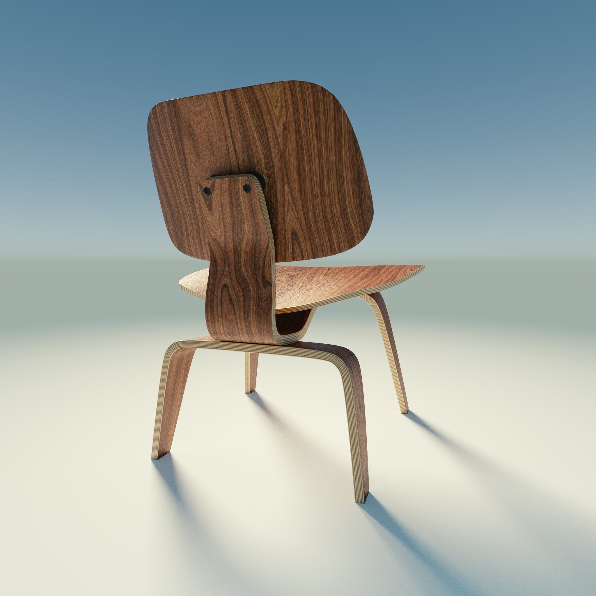 Eames Lounge Chair Wood LCW Low-poly 3D model_8