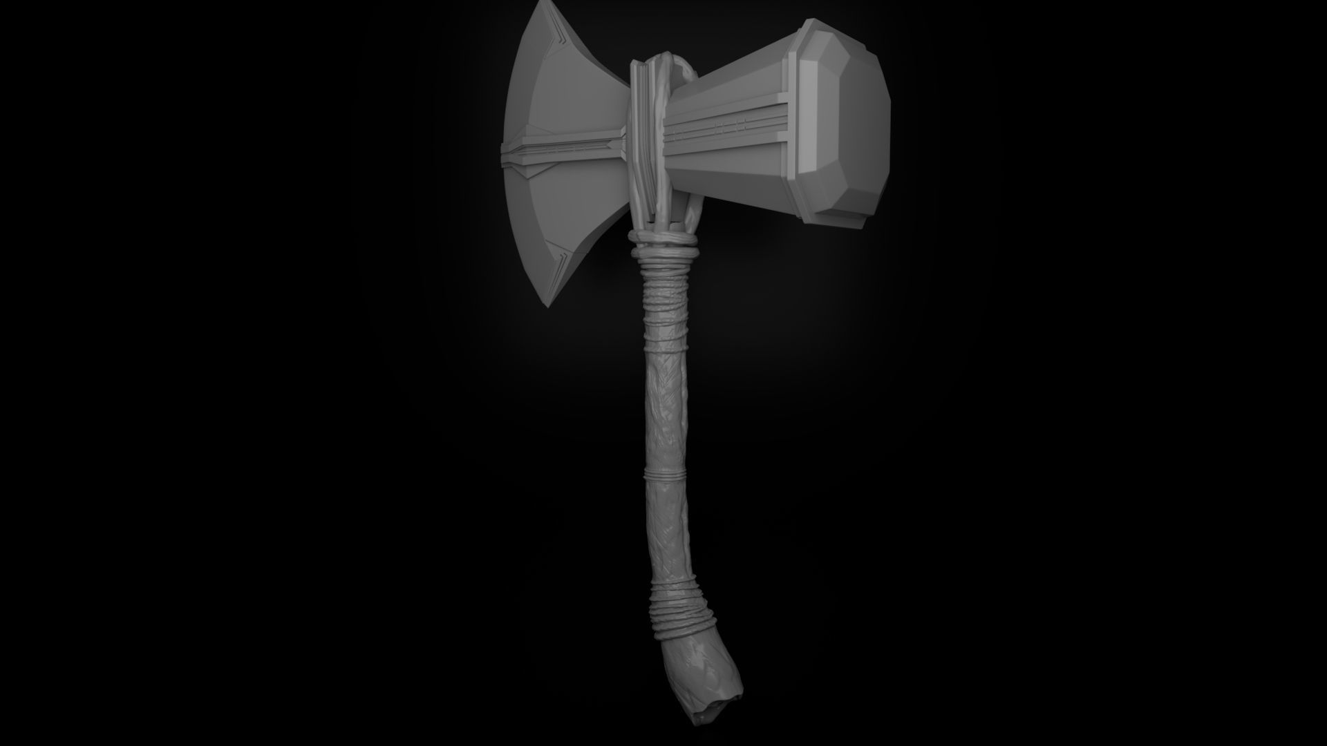 Stormbreaker-Thor viking axe Free 3D model_3