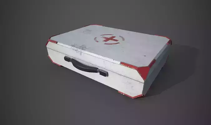 Medical kit case - PBR - lowpoly - animated Low-poly 3D model