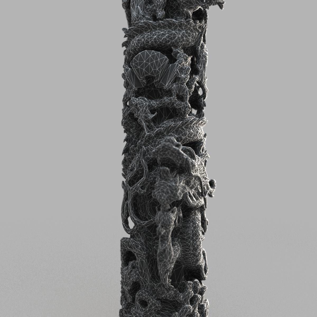 Dragon column Low-poly 3D model_13