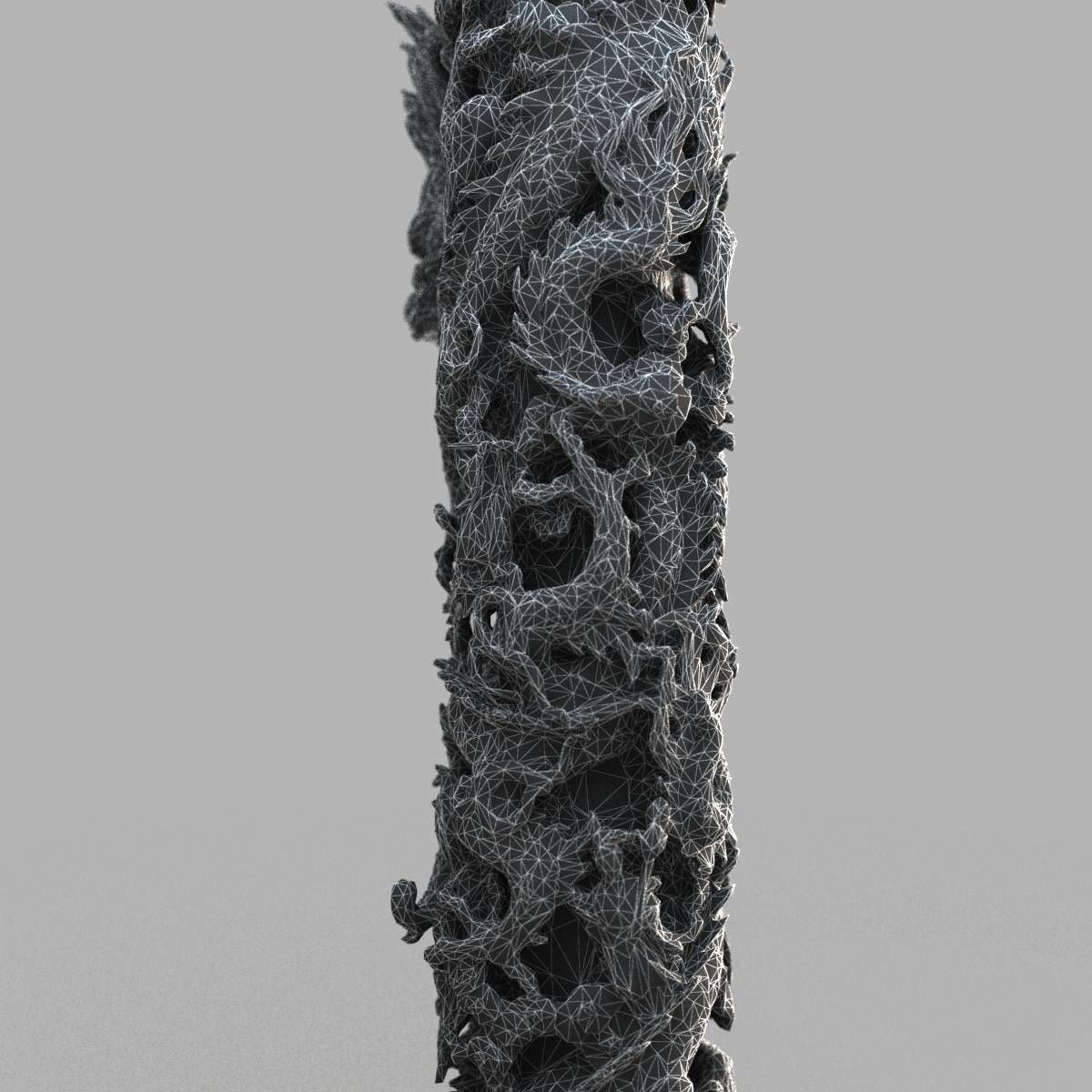 Dragon column Low-poly 3D model_16