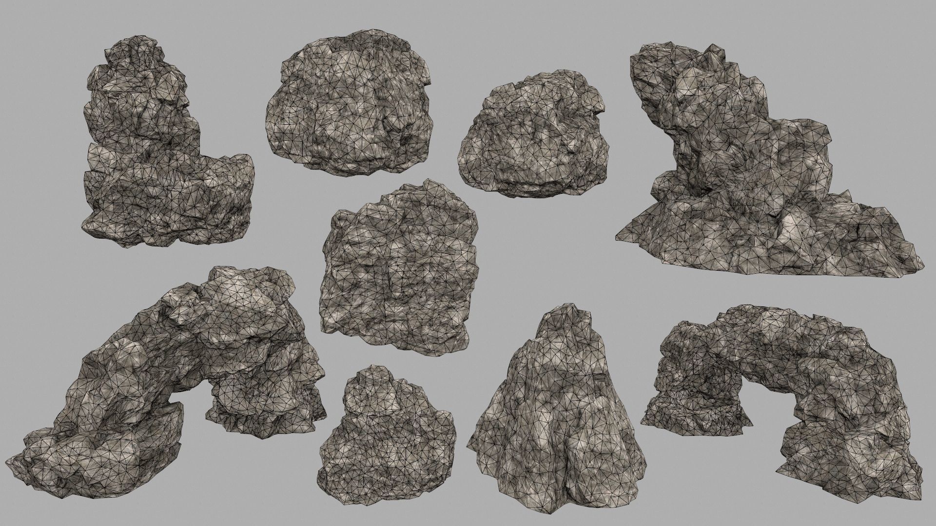 sand rocks Low-poly 3D model_1