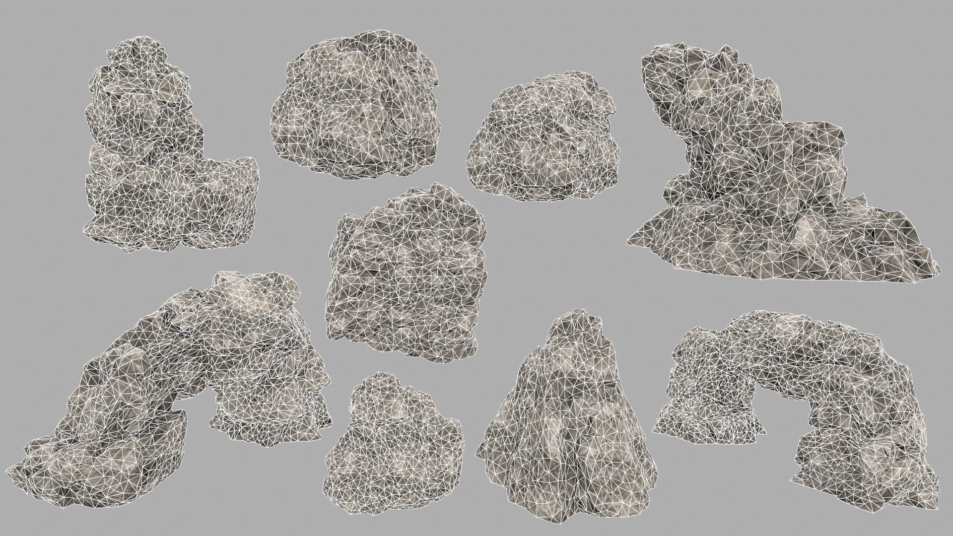 sand rocks Low-poly 3D model_2