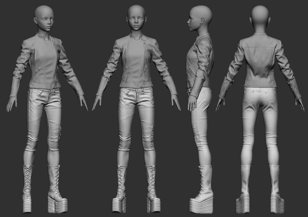 25 Shiny Clothing Items Skirts Boots Jackets Trousers Low-poly 3D model_1