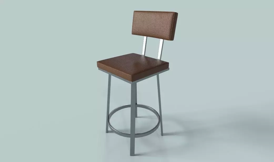 Bar Stool Low-poly 3D model_0